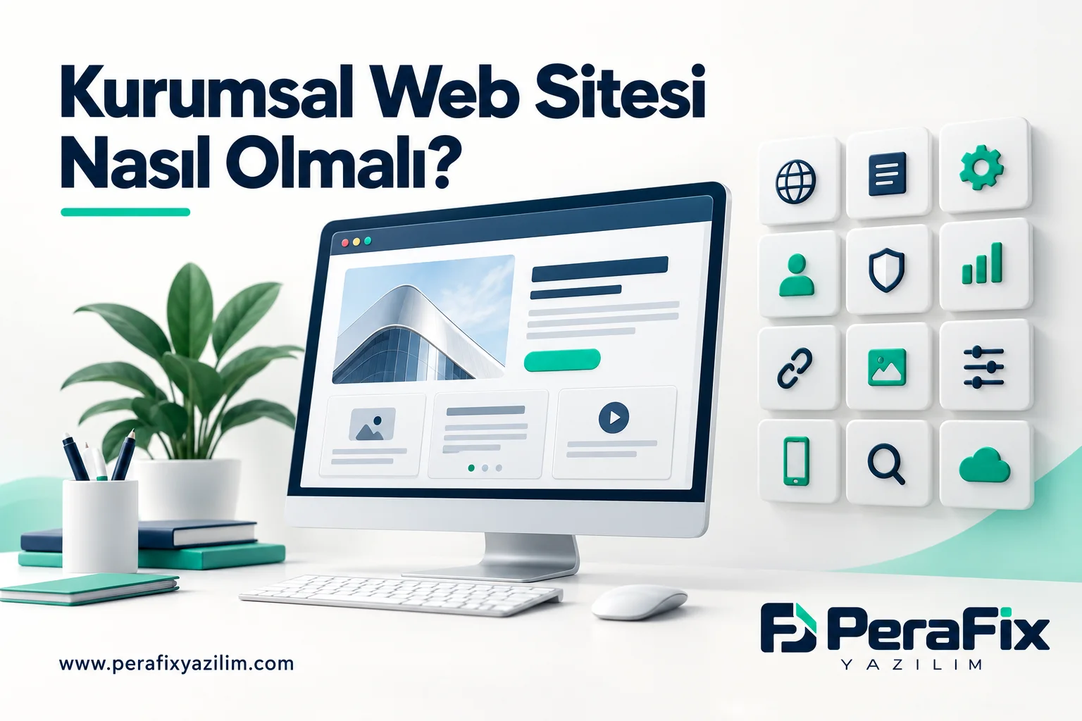 Kurumsal web arayüzü ve değerlendirme kartlarını gösteren temsili illüstrasyon.