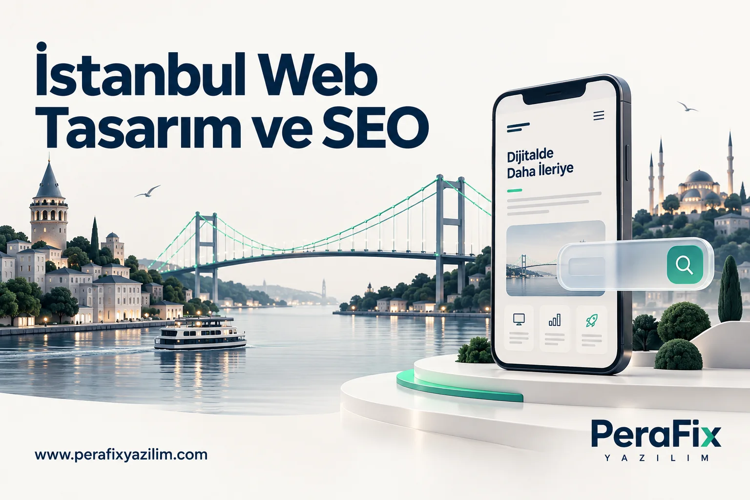 İstanbul Web Tasarım ve SEO hizmet sürecini anlatan temsili dijital illüstrasyon